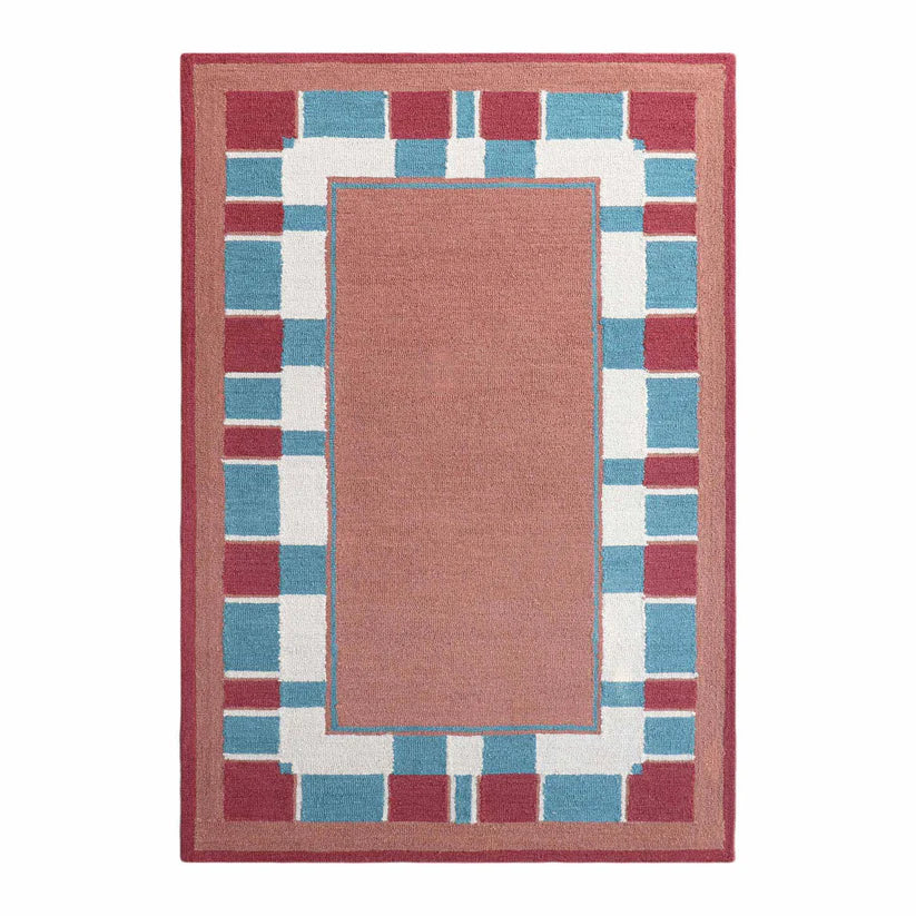 Coral Aqua Contemporary Rug