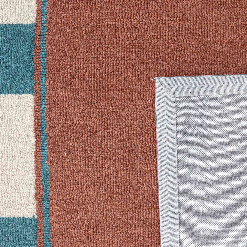 Coral Aqua Contemporary Rug