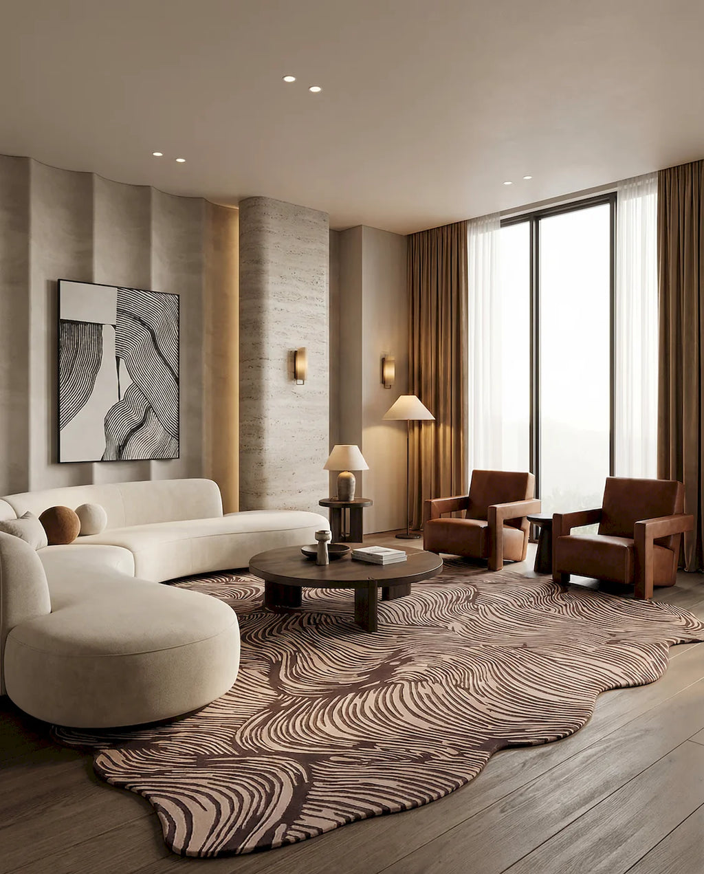 Ondulation Relief Wool Rug
