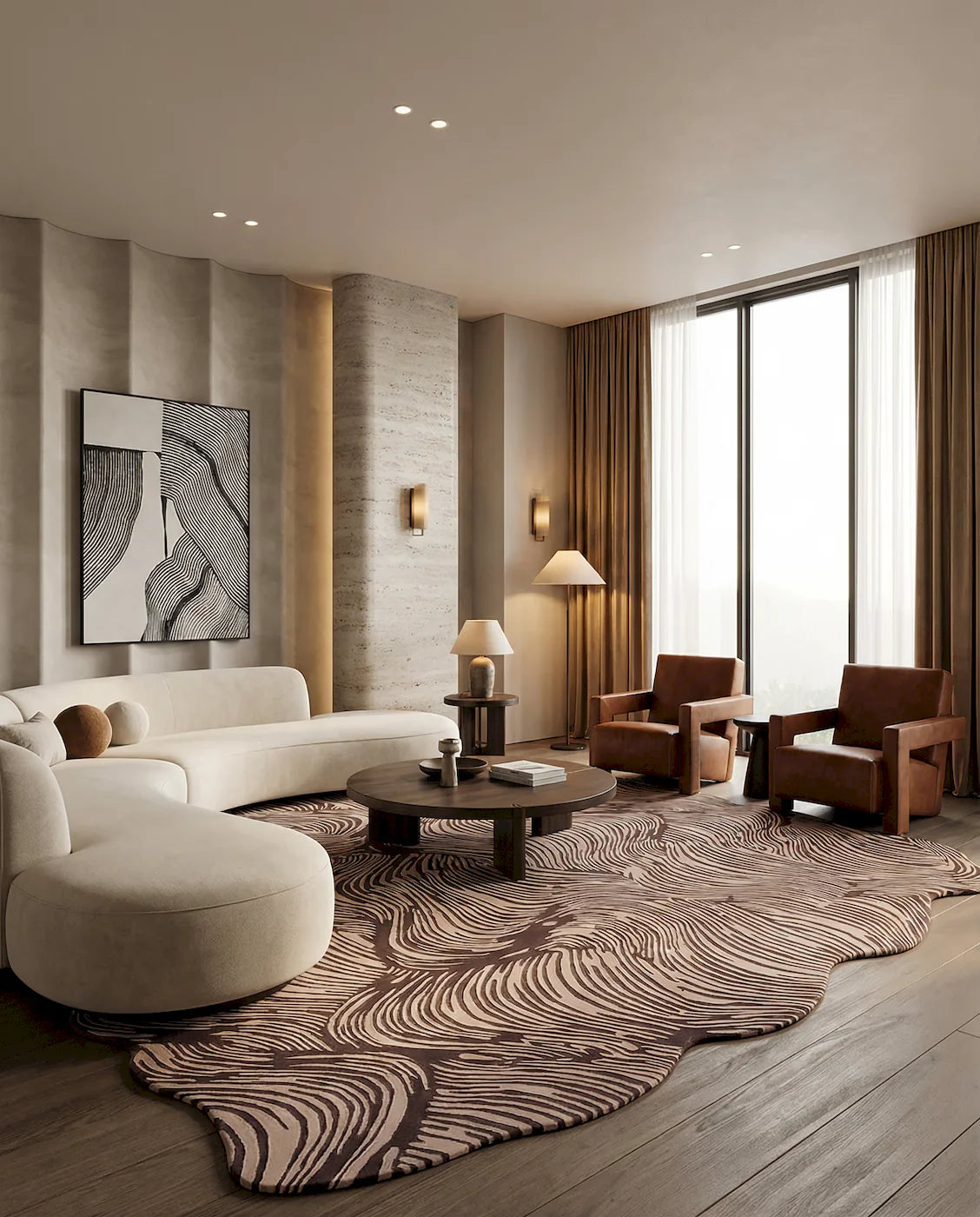 Ondulation Relief Wool Rug
