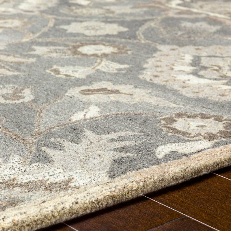 Elegant Floral Hand Tufted Wool Rug