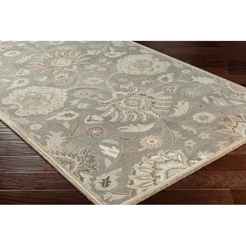 Elegant Floral Hand Tufted Wool Rug