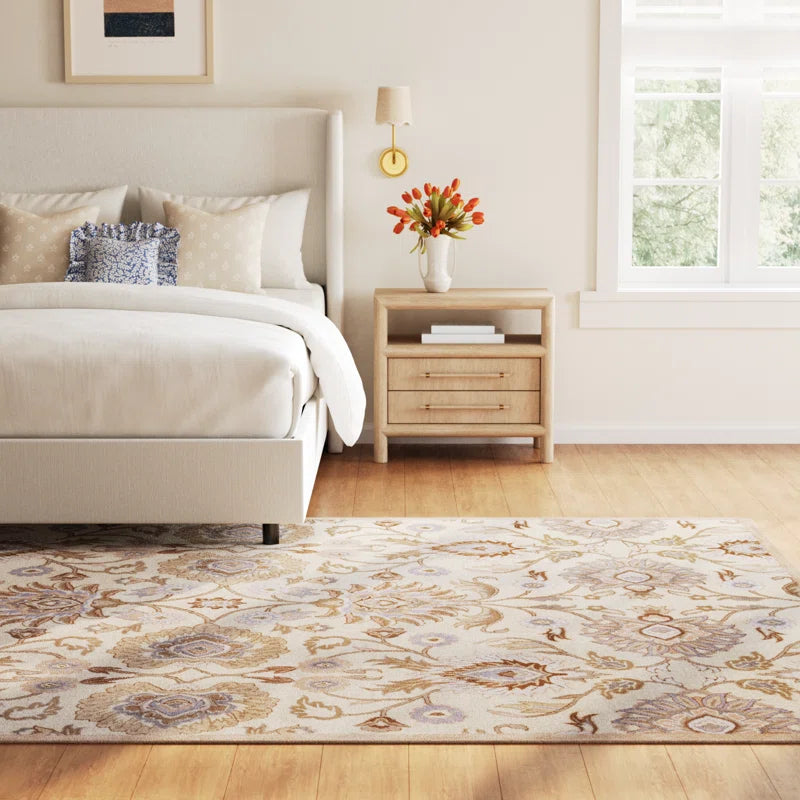 Hand-Tufted Wool Floral Area Rug