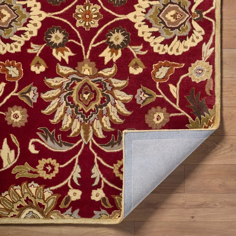 Traditional Red Wool Area Rug