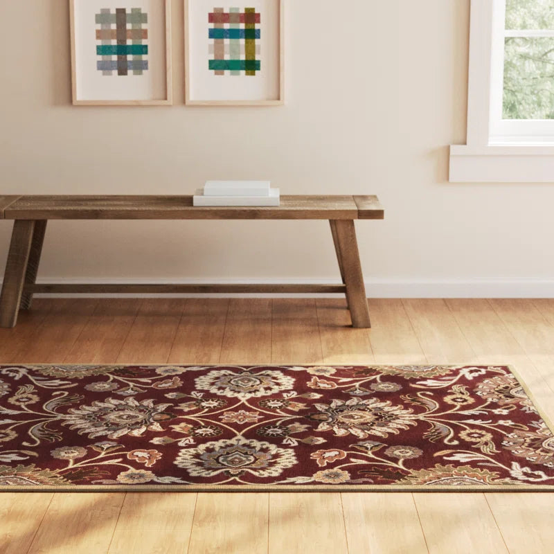 Traditional Red Wool Area Rug