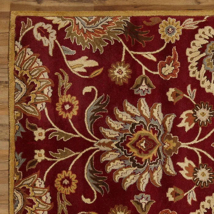 Traditional Red Wool Area Rug