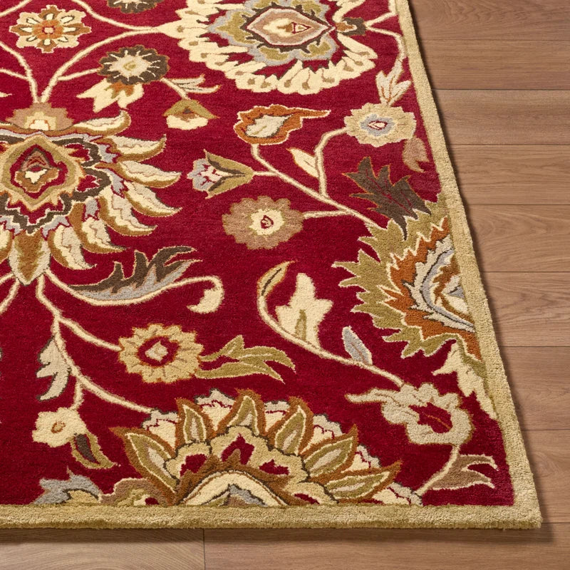 Traditional Red Wool Area Rug