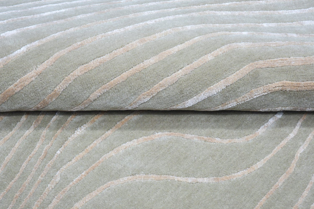 Silver Wave Contour Irregular Rug