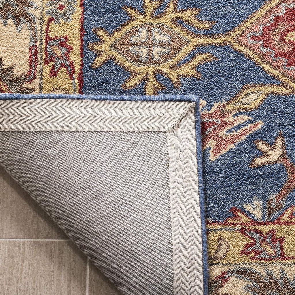 Blue Geometric Border Persian Carpet