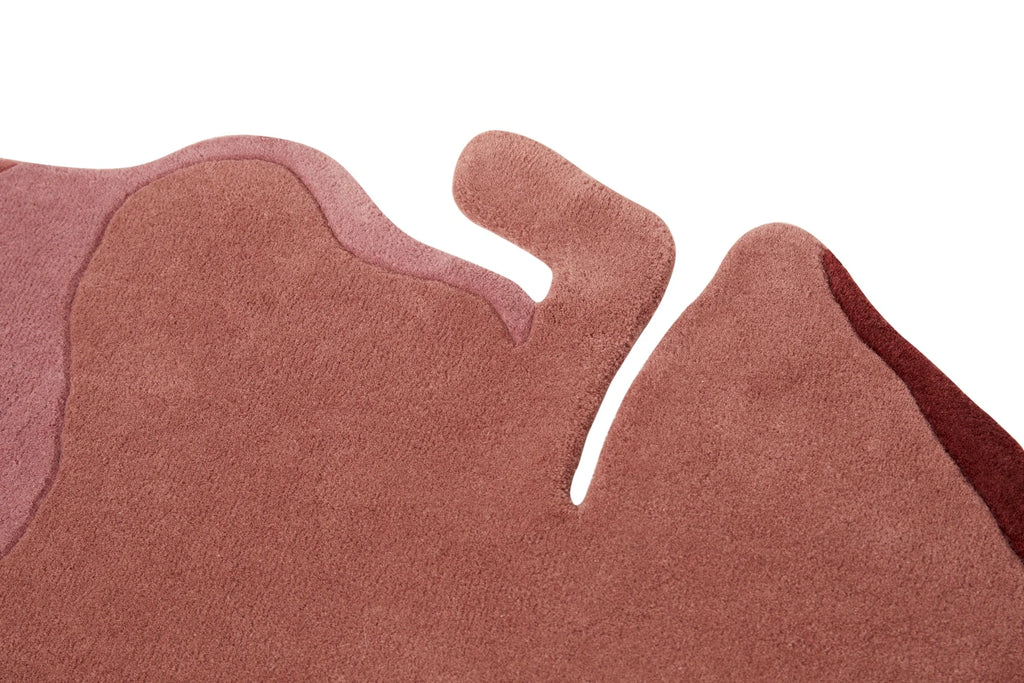 Irregular Coral Shape Pink Area Carpet