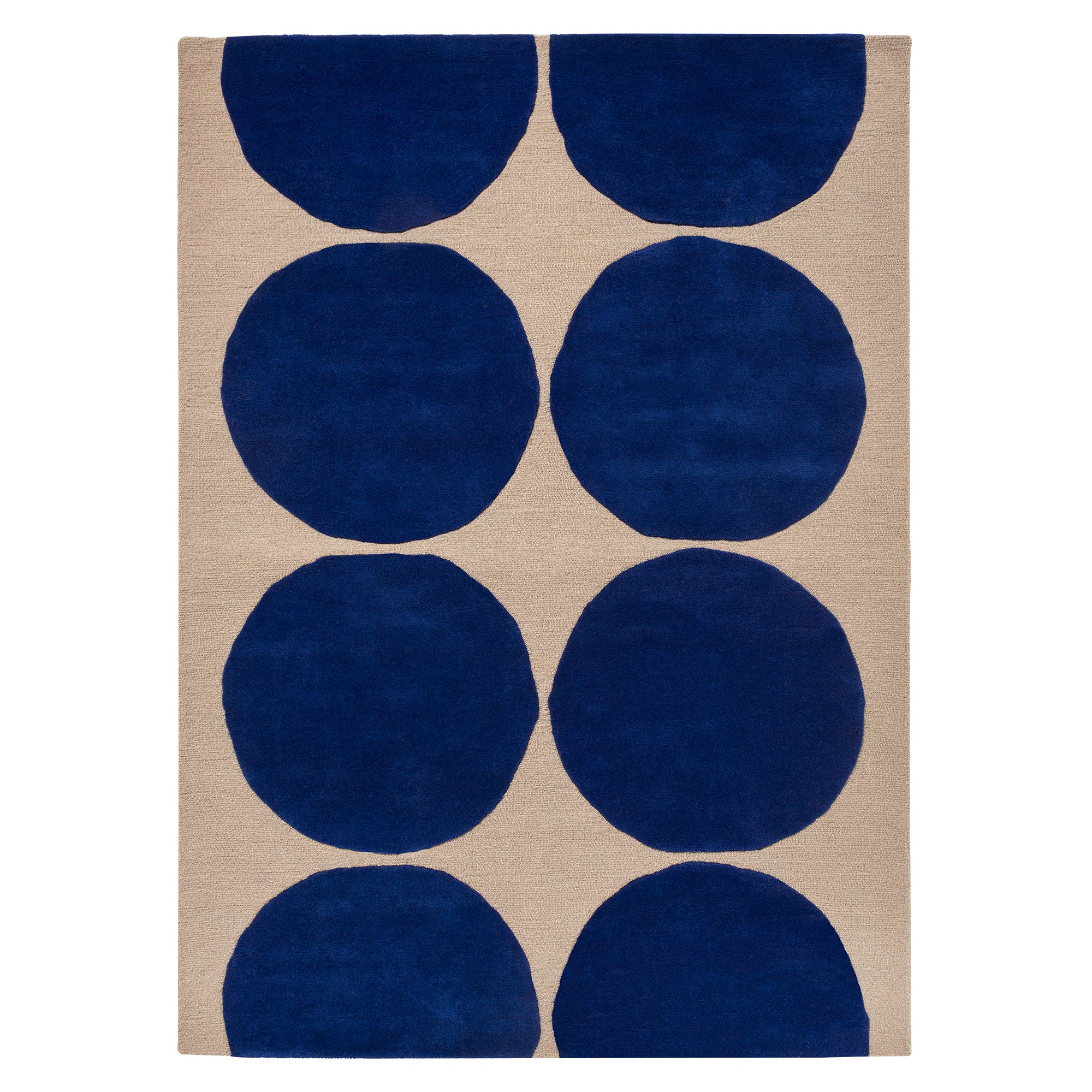 Contemporary Cobalt Shape Handmade Rug