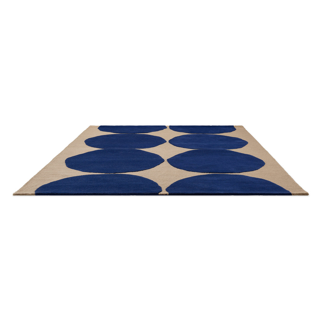 Contemporary Cobalt Shape Handmade Rug