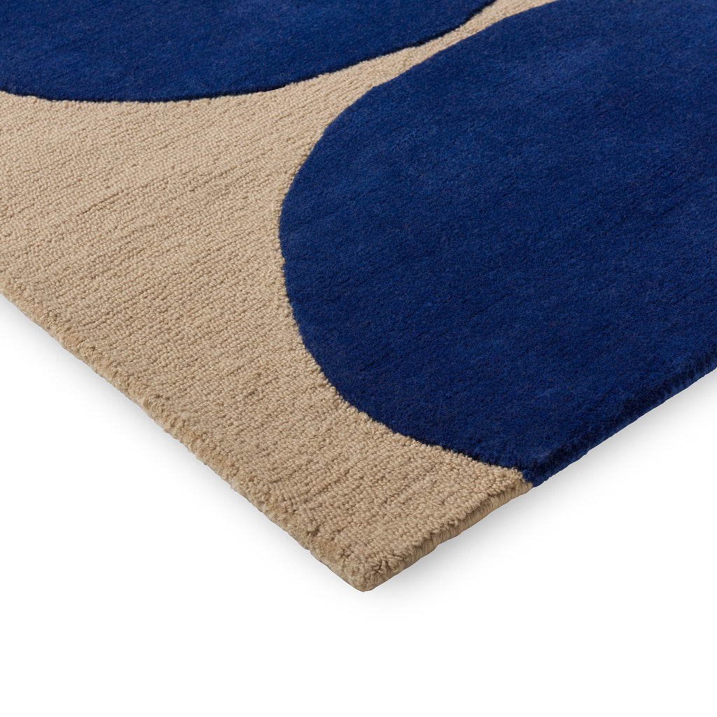 Contemporary Cobalt Shape Handmade Rug