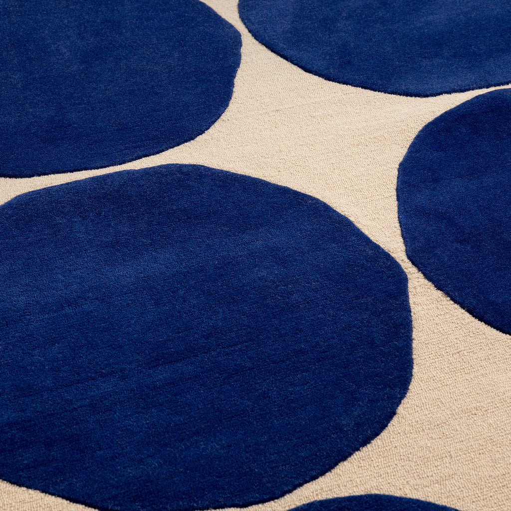 Contemporary Cobalt Shape Handmade Rug