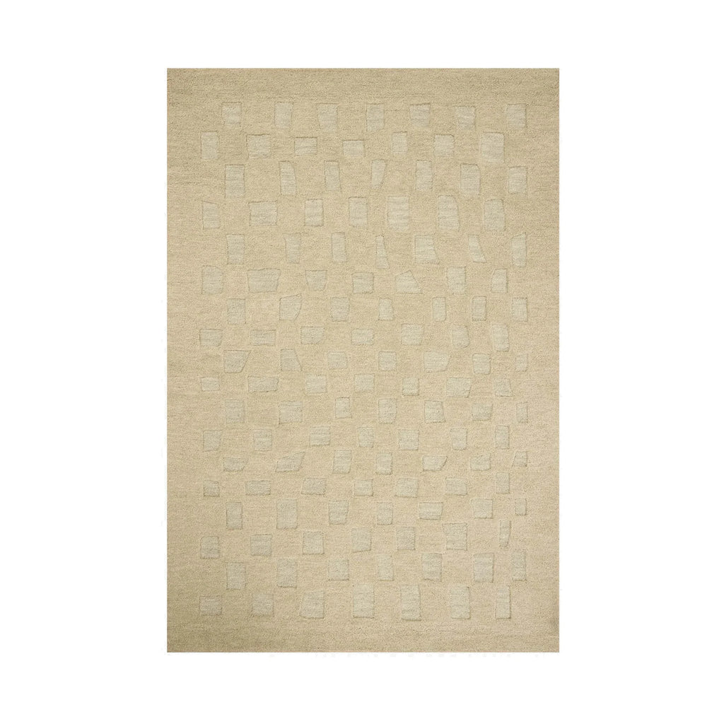 Beige Minimal Pebble Wool Rug