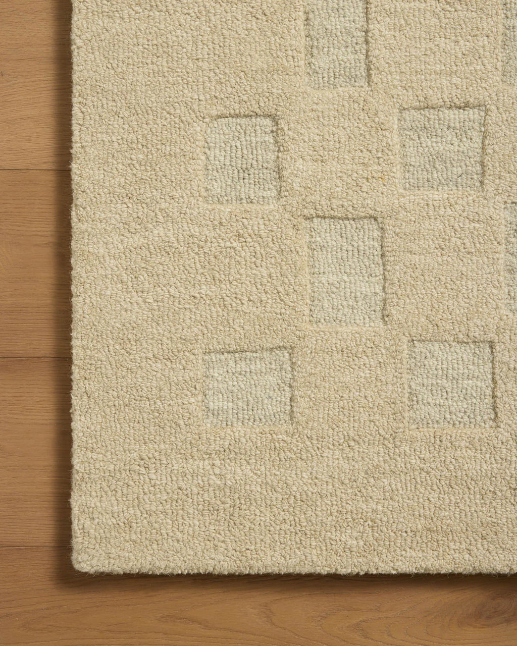 Beige Minimal Pebble Wool Rug
