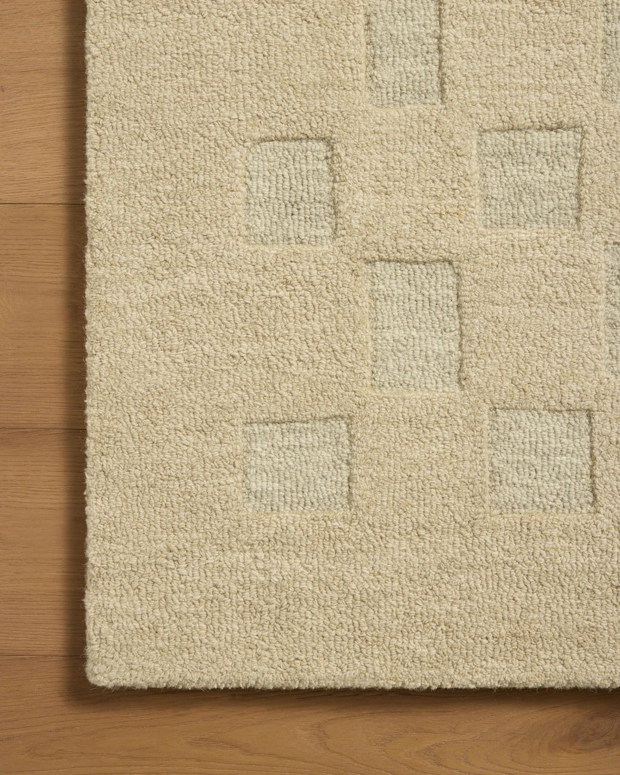 Beige Minimal Pebble Wool Rug