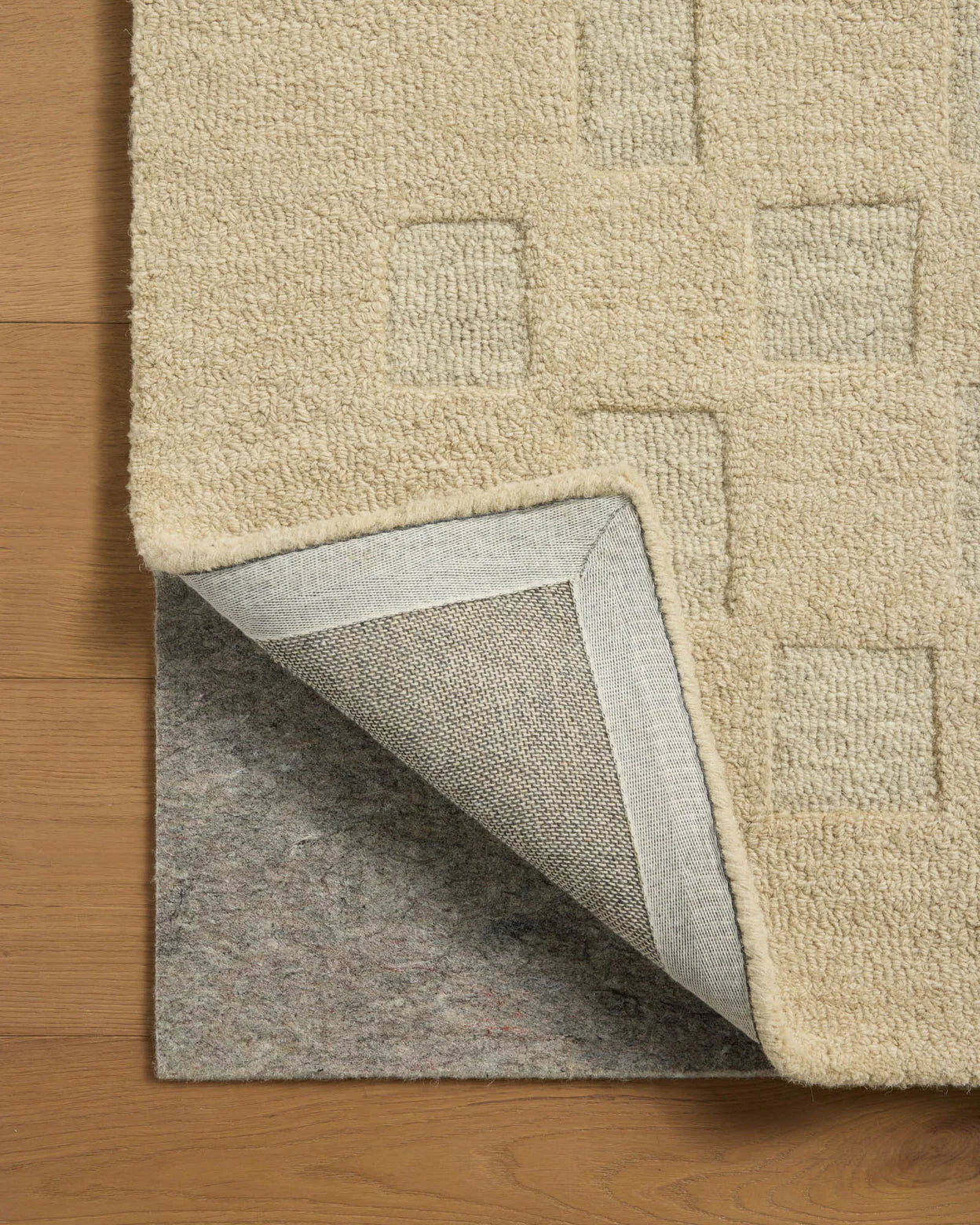 Beige Minimal Pebble Wool Rug
