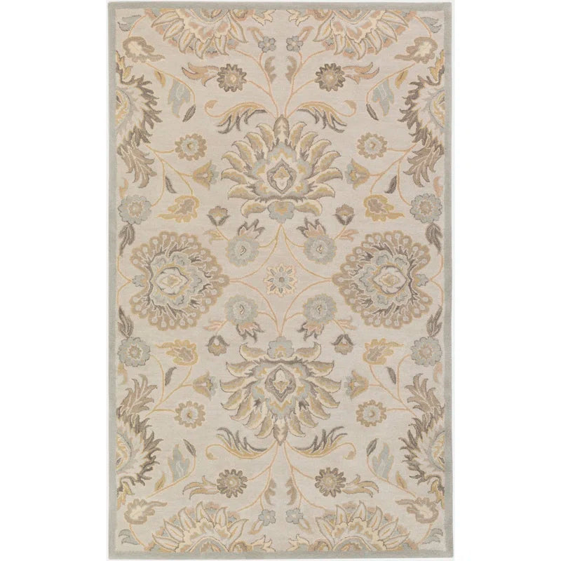 Classic Beige Floral Rug
