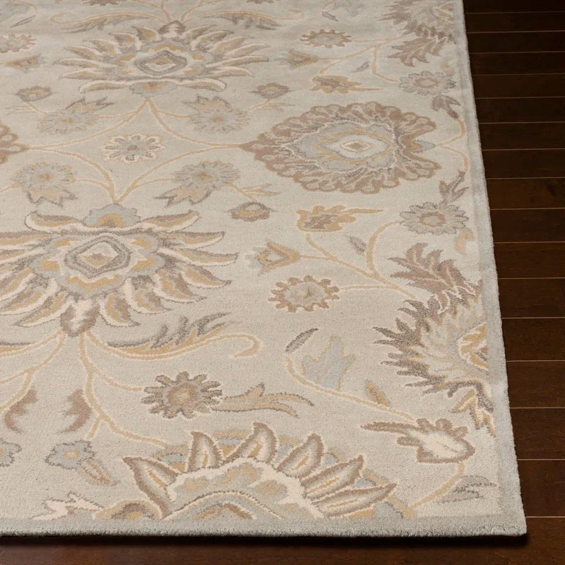Classic Beige Floral Rug