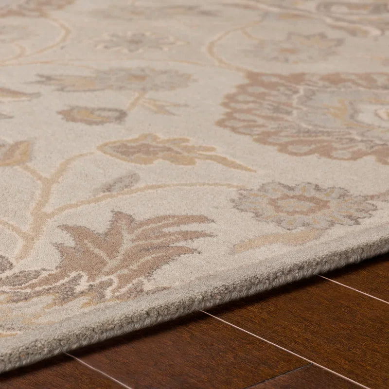 Classic Beige Floral Rug