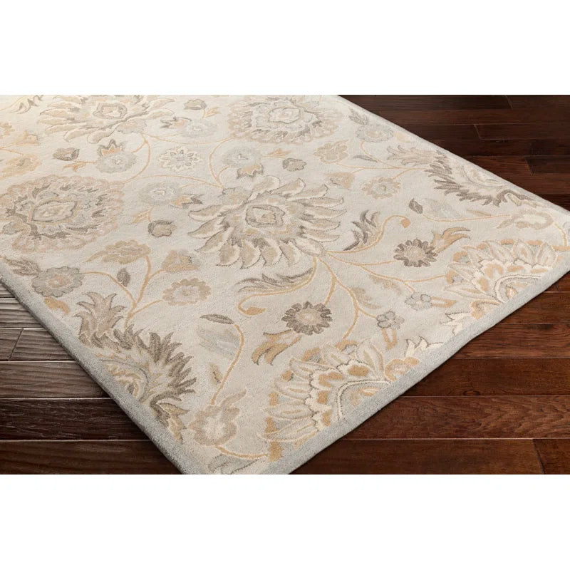 Classic Beige Floral Rug