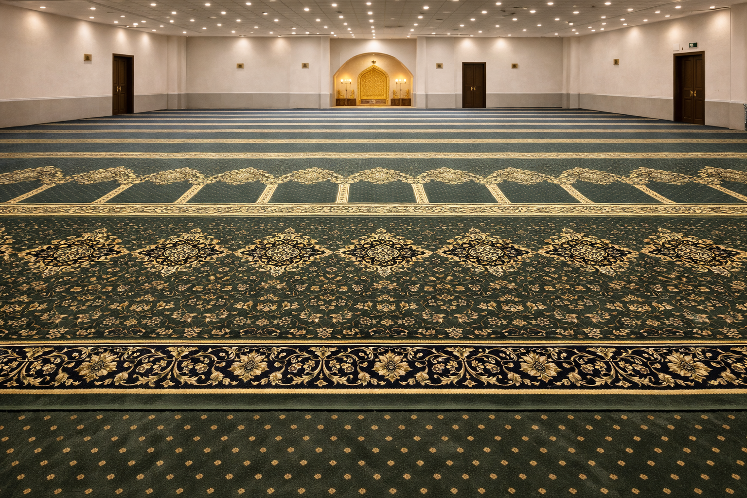 Traditional Olive Janamaz Carpet Prayer Mat