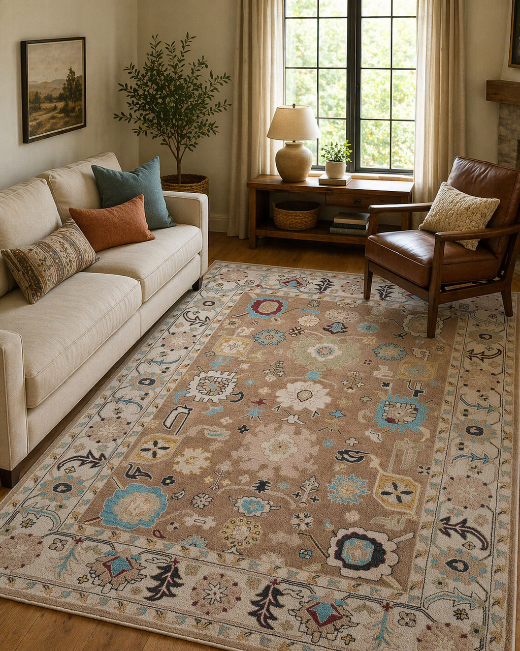 Vintage Tribal Floral Rug