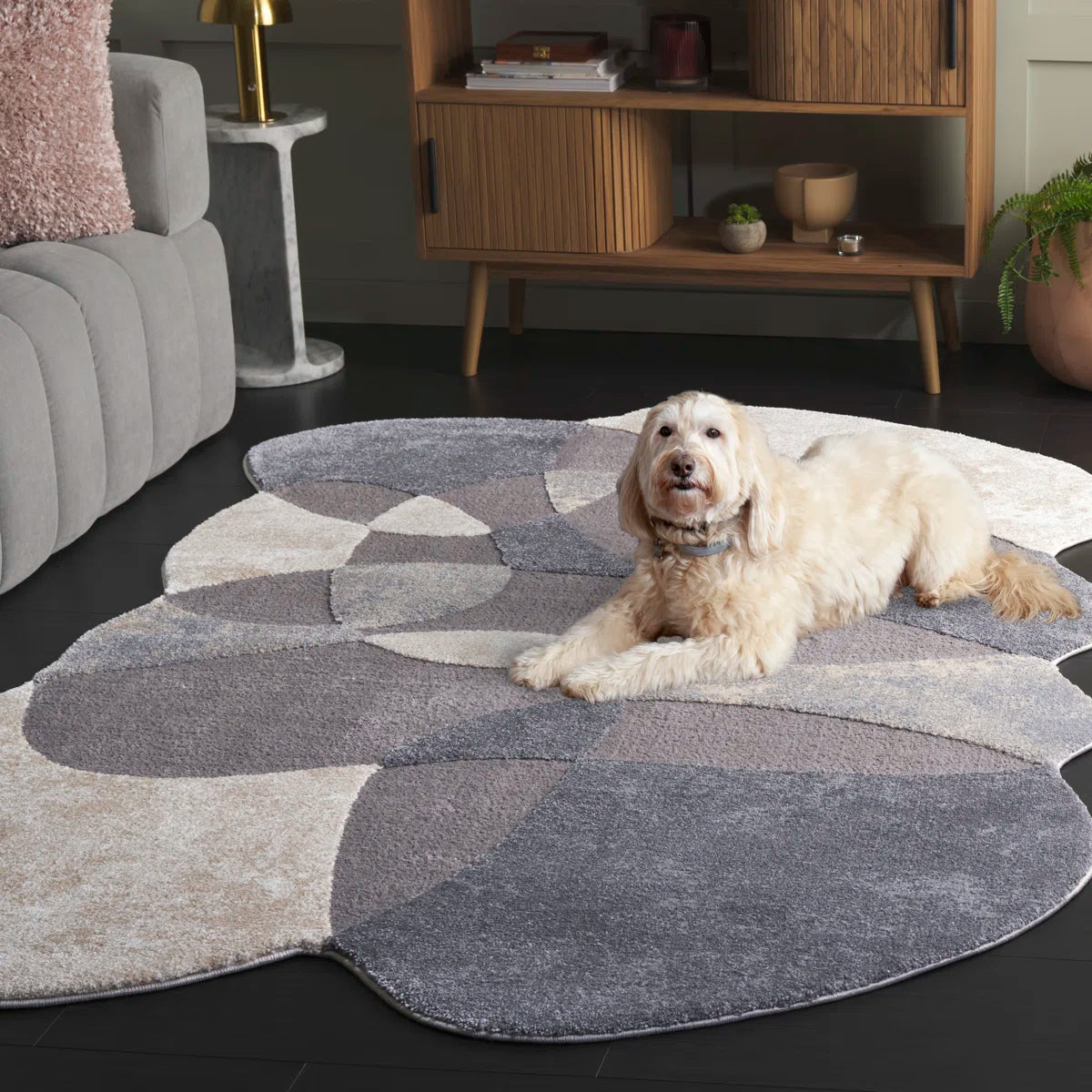 Staccato Distressed Charcoal & Stone Rug