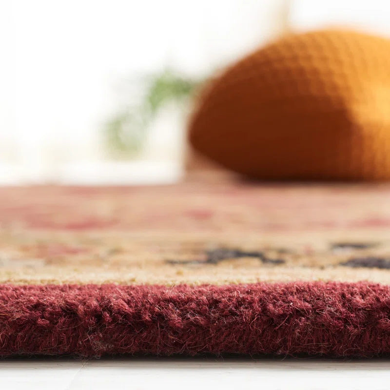 Classic Burgundy Wool Rug