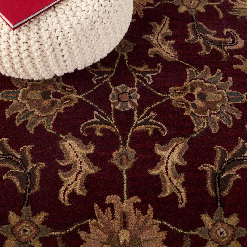 Classic Burgundy Wool Rug