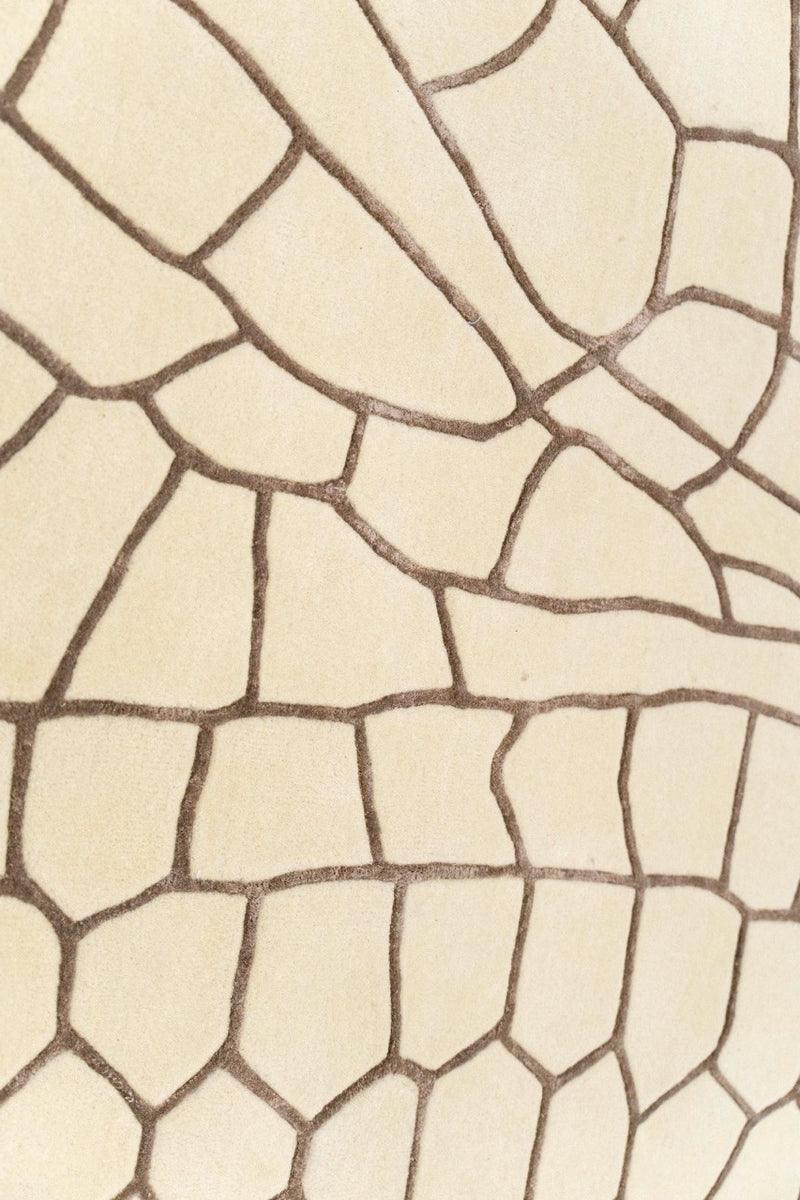 Terraform Handcrafted Organic Croc-Scale Irregular Edge Viscose Area Rug
