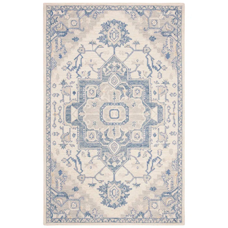 Exquisite Hand-Tufted Ivory Wool Rug