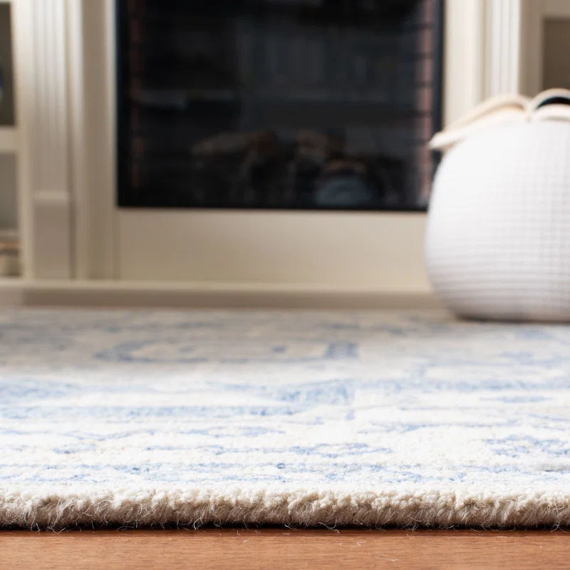Exquisite Hand-Tufted Ivory Wool Rug
