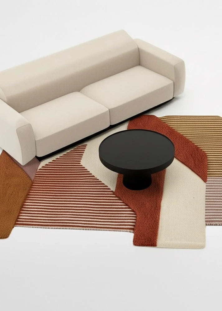 Rust Curated Linear Form Rug
