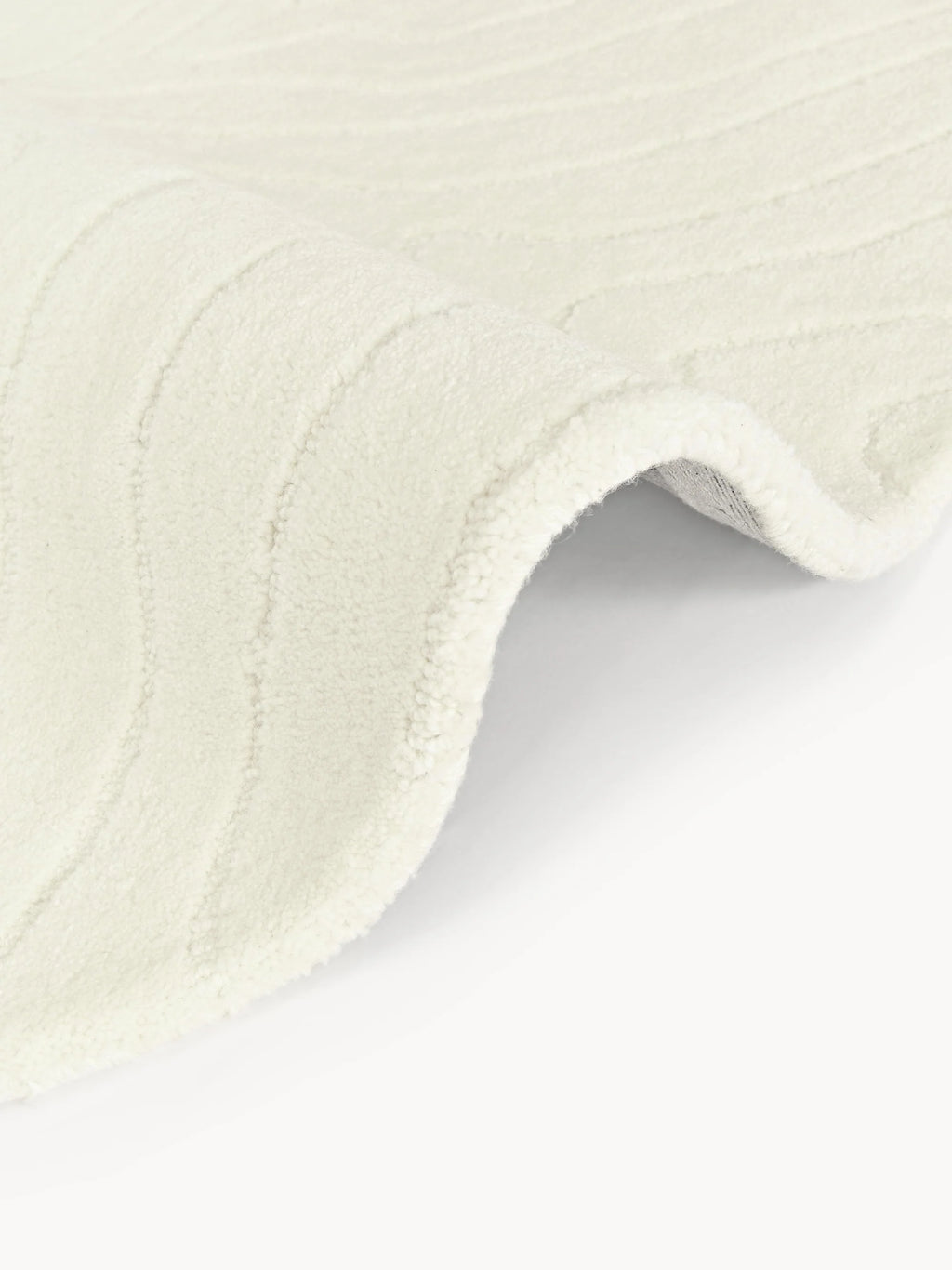 Ivory Modern Wave Design Round Carpet