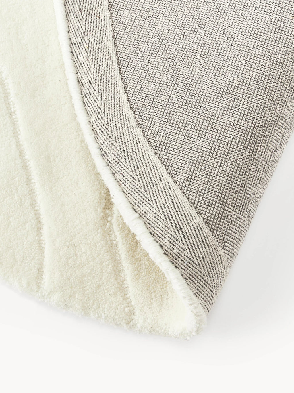 Ivory Modern Wave Design Round Carpet