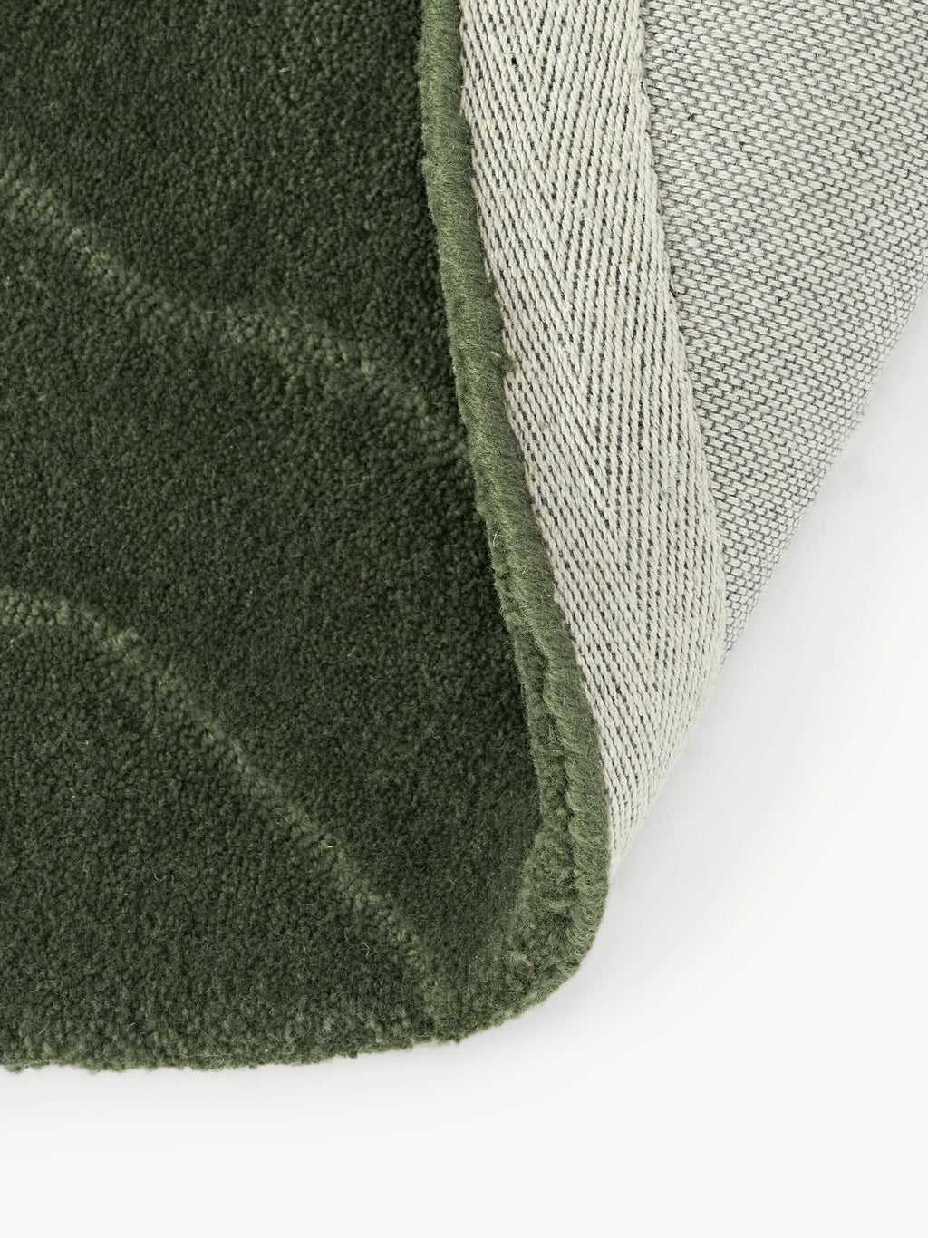 Forest Green Contemporary Round Carpet