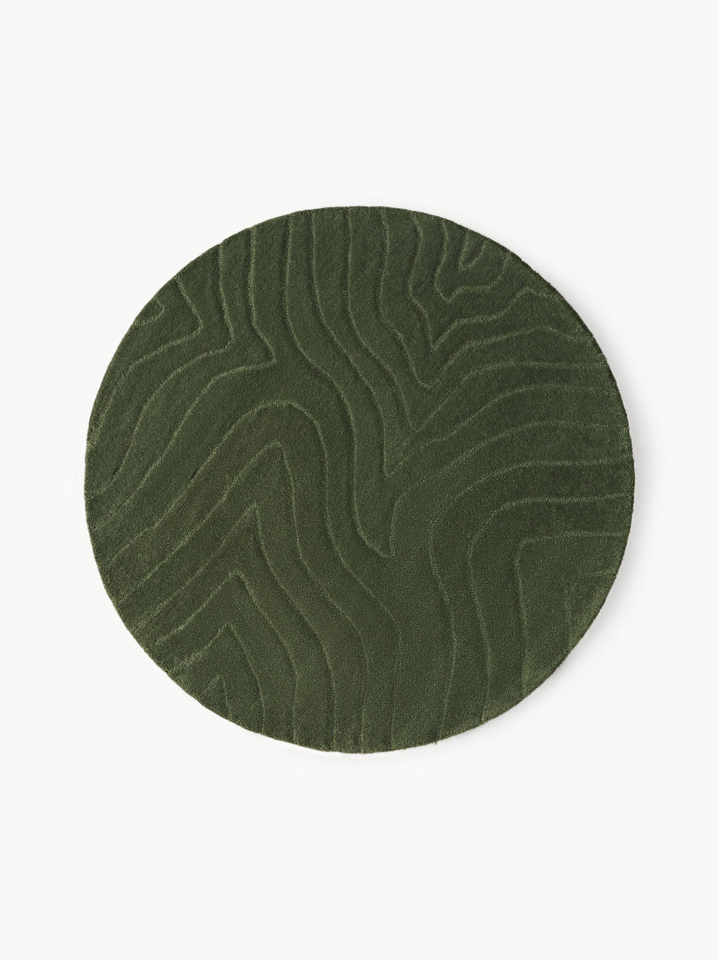 Forest Green Contemporary Round Carpet