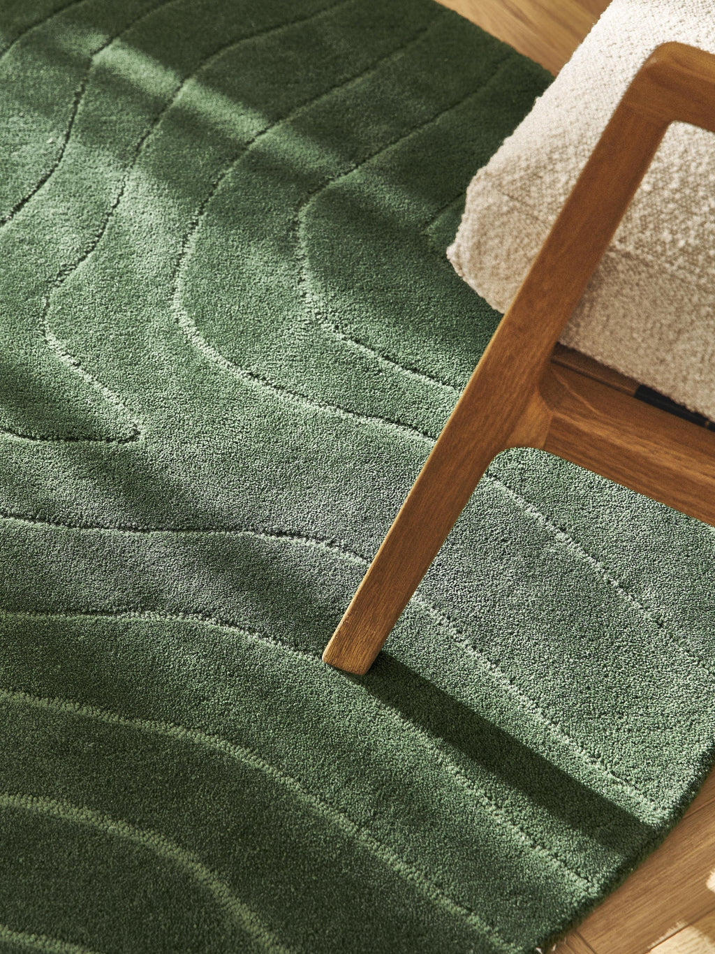 Forest Green Contemporary Round Carpet