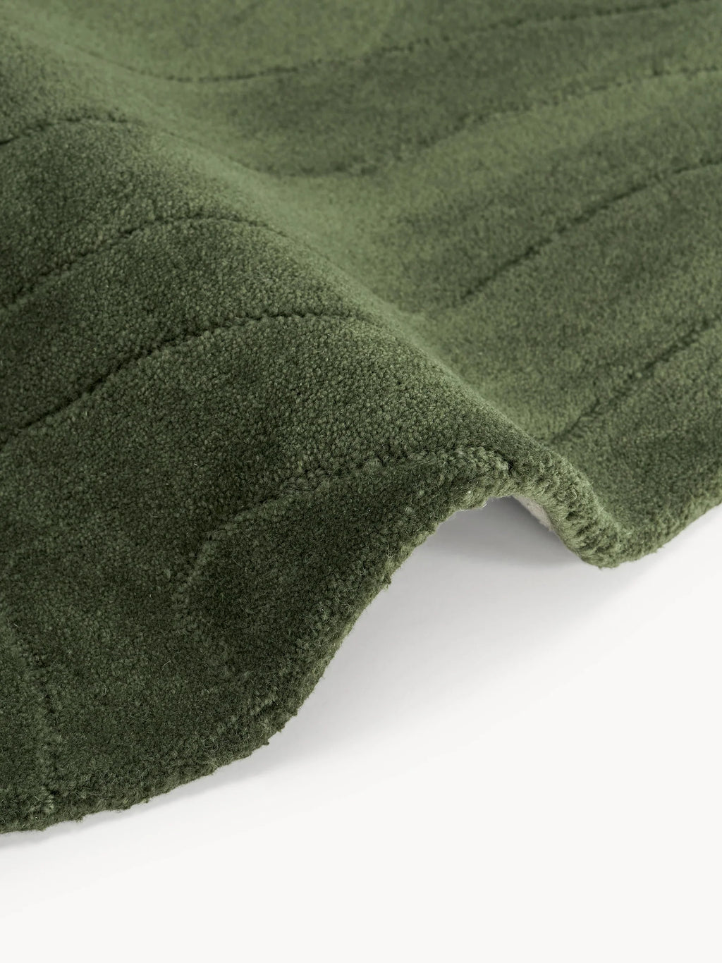 Forest Green Contemporary Round Carpet