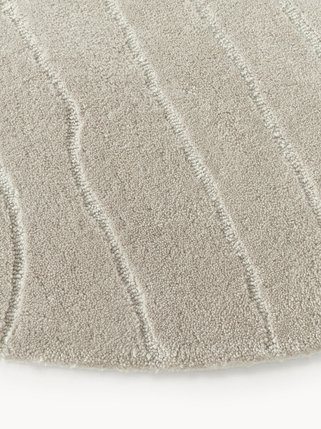 Light Grey Wave Round Carpet
