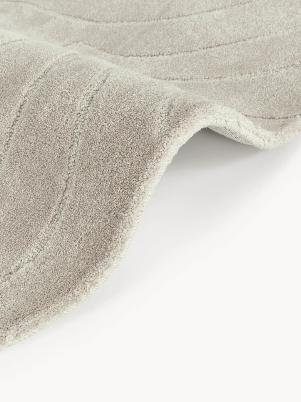 Light Grey Wave Round Carpet