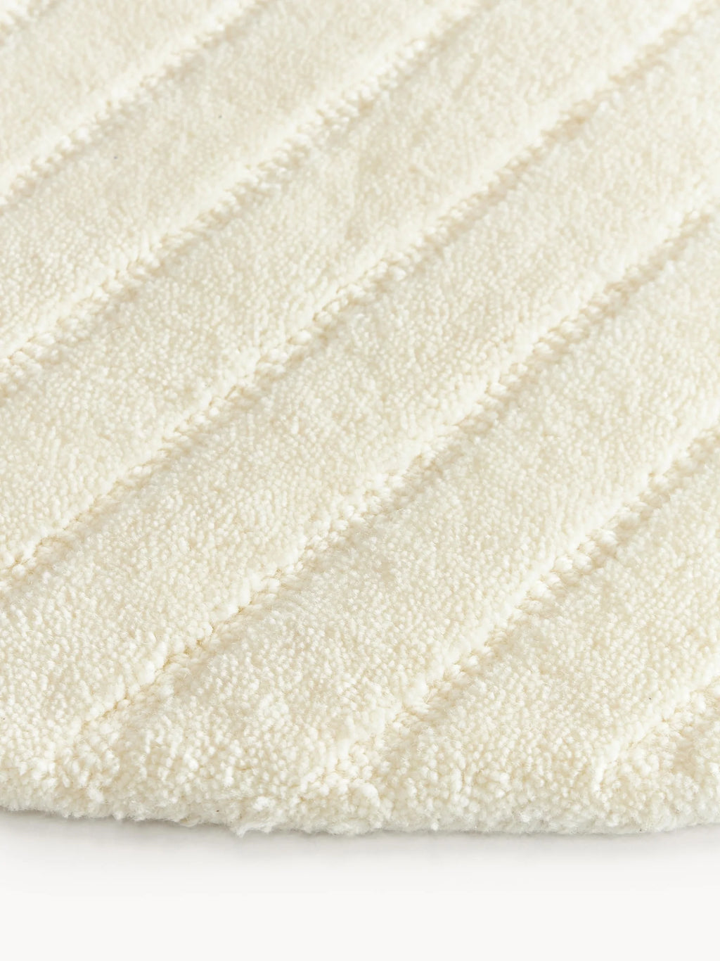 Ivory Modern Line Design Round Carpet