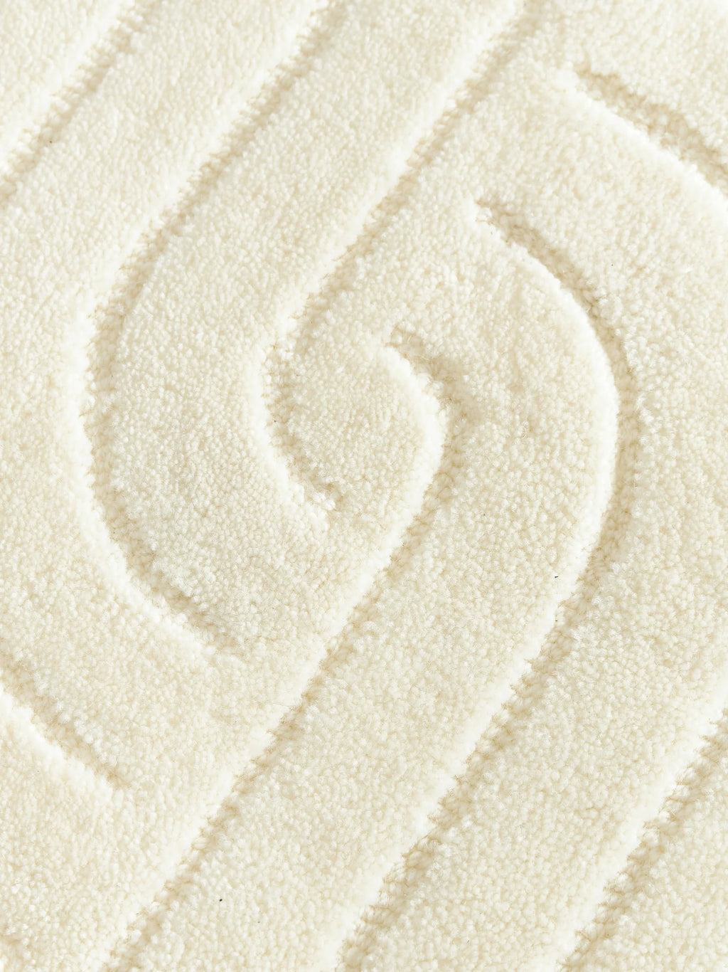 Ivory Modern Line Design Round Carpet
