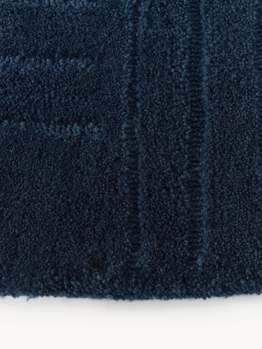 Navy Blue Modern Circle Design Round Carpet