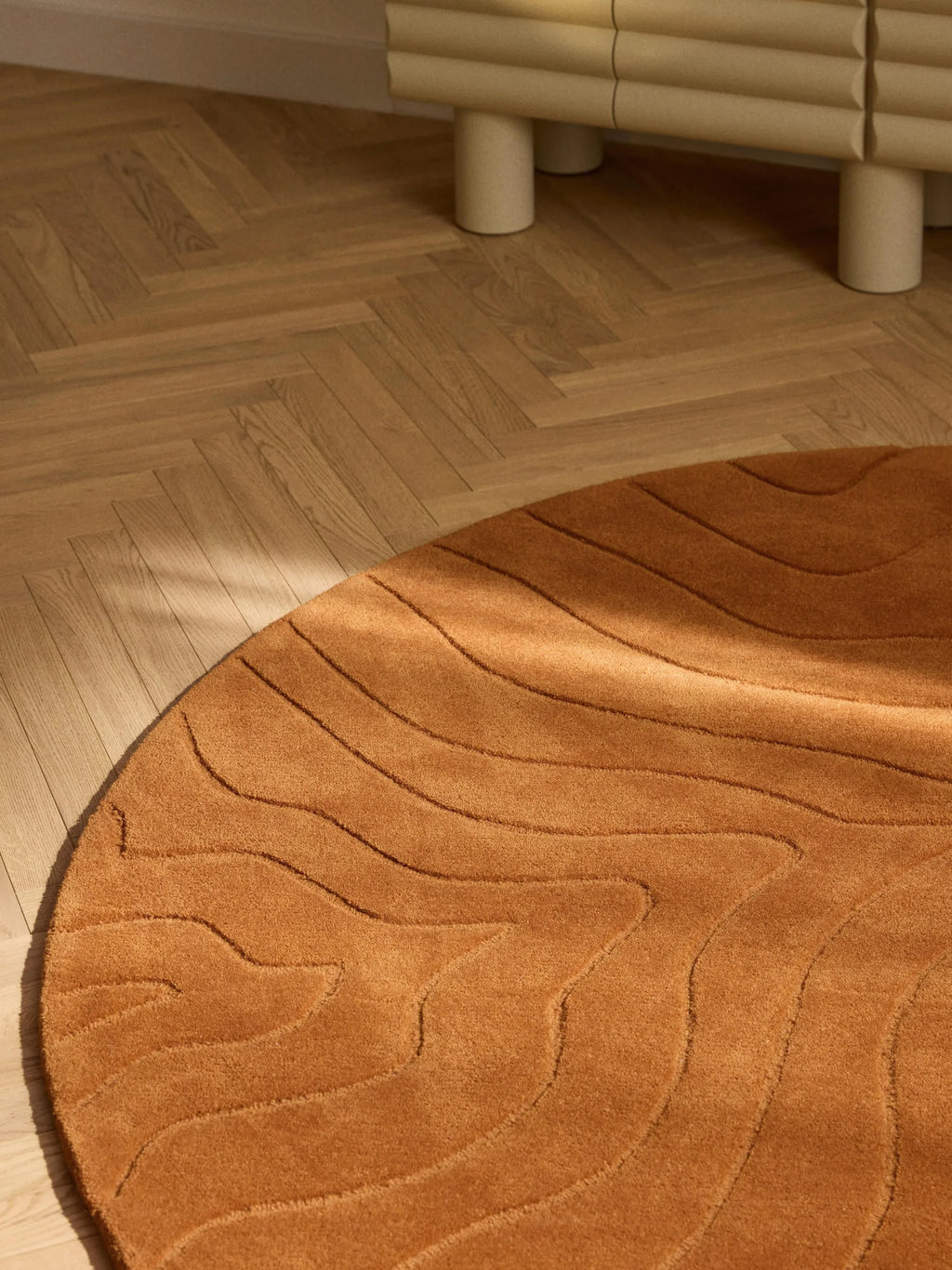 Terracotta Contemporary Round Carpet