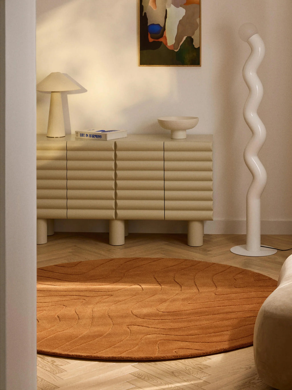 Terracotta Contemporary Round Carpet