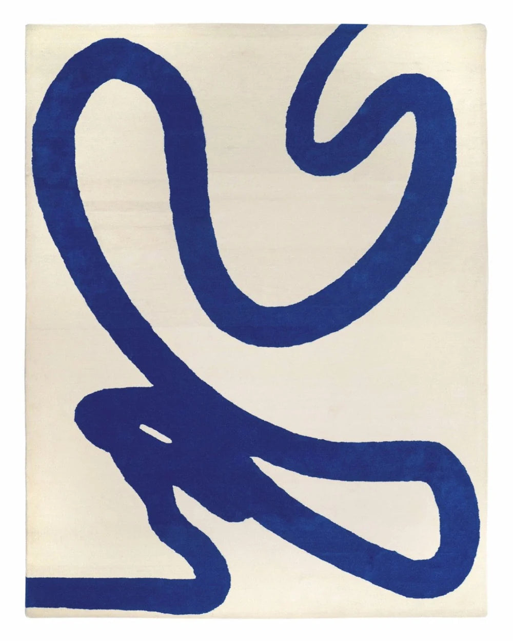 Modern Cobalt Wave Wool Rug