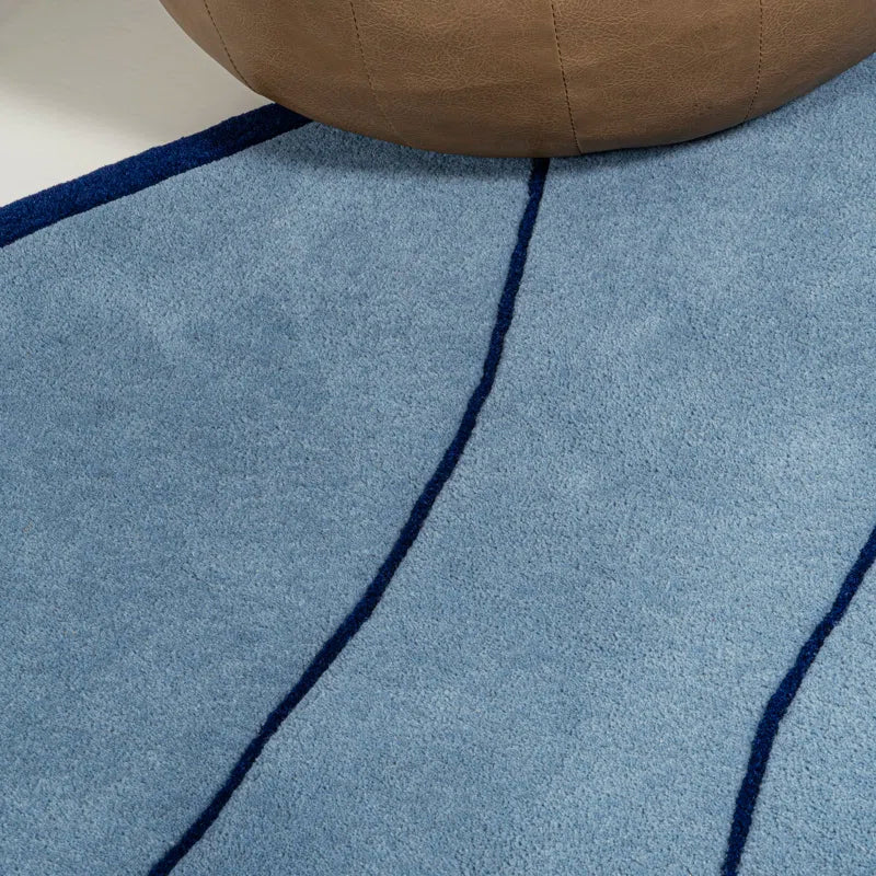 Azure Drift Statement Irregular Rug
